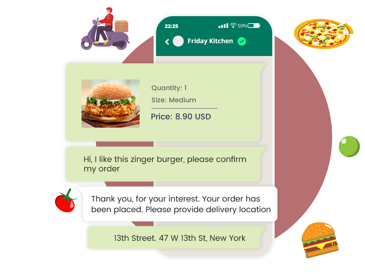 Easy order-taking process for restaurants through WhatsApp